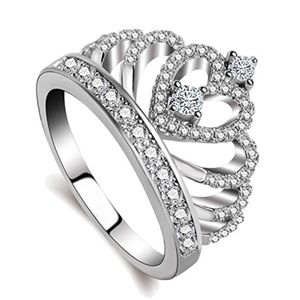 18K White GP  Cubic Zirconia Princess Ring